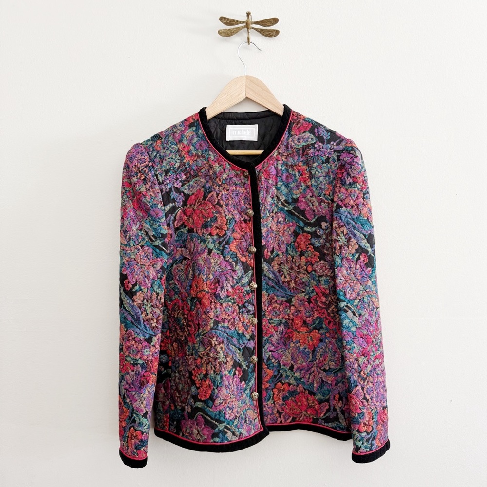 Vintage Moody Floral Quilted Jacket
